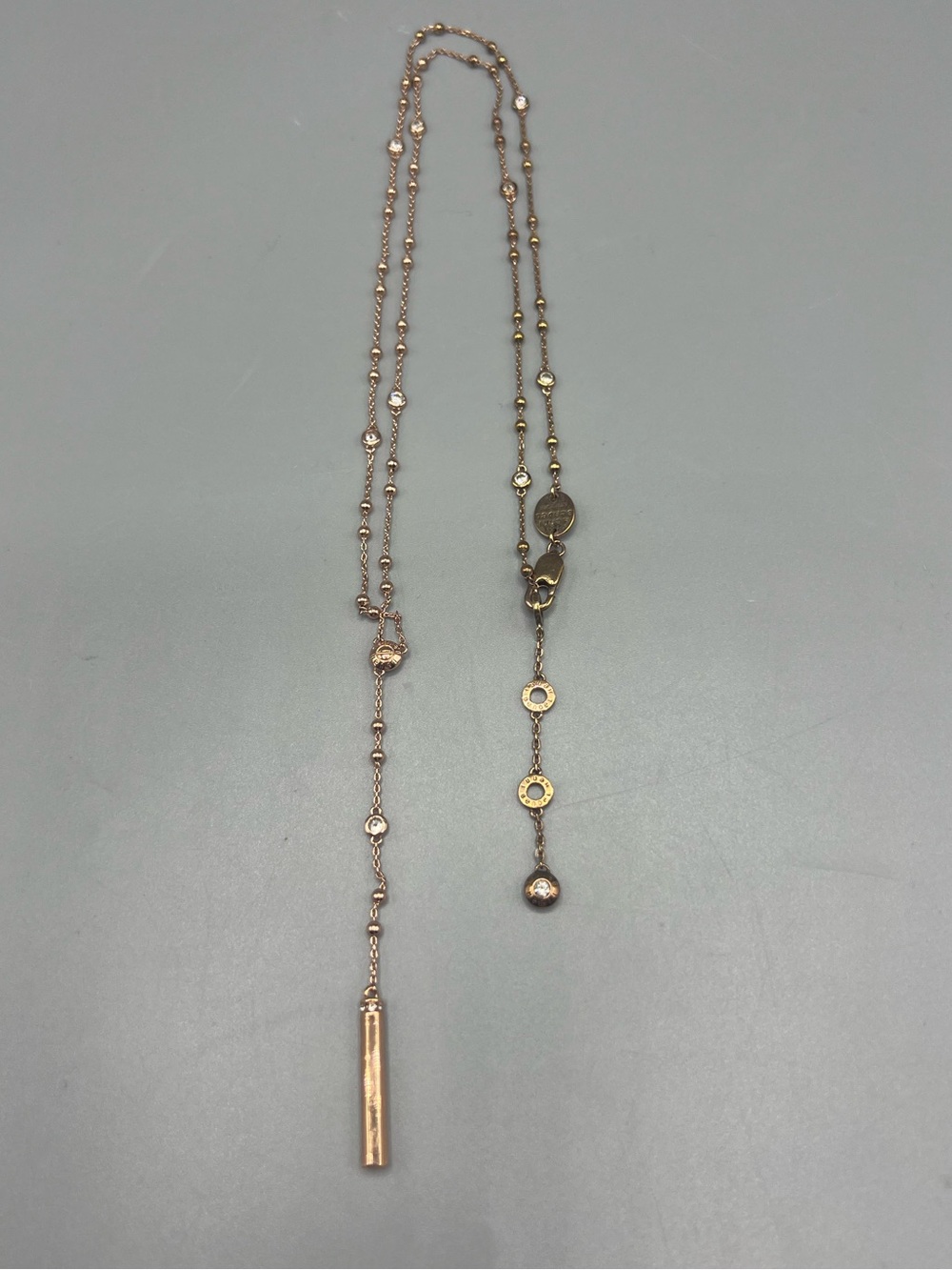 Henri Bendel Rose Gold Bar Drop Pendant Necklace - Picture 2 of 4